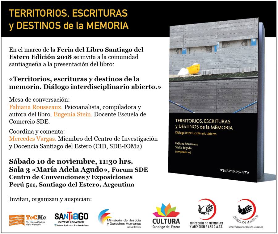 Feria del libro Santiago del Estero 2018. Presentación de "Territorios, escrituras y destinos de la memoria"