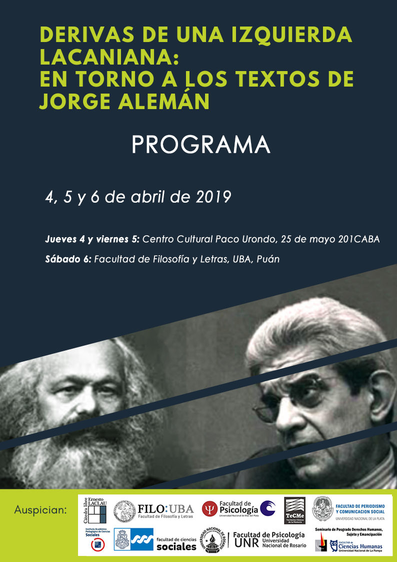 Progra,ación Jornadas Derivas de una izquierda lacaniana